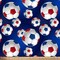 Soccer Balls Navy Anti-Pill Premium Fleece Fabric | By The Yard